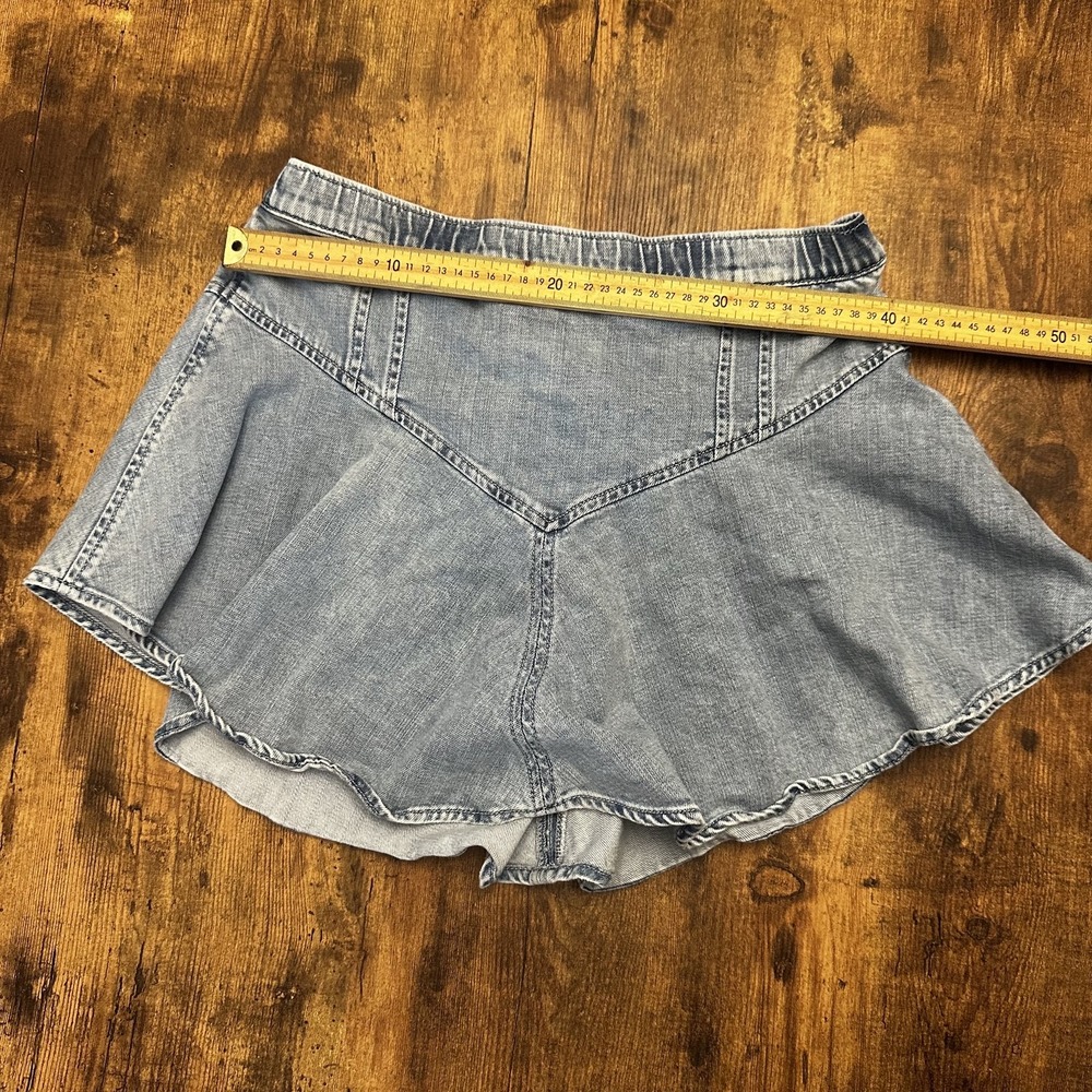 Aerie Women's High-Waisted Denim Mini Skater Skirt